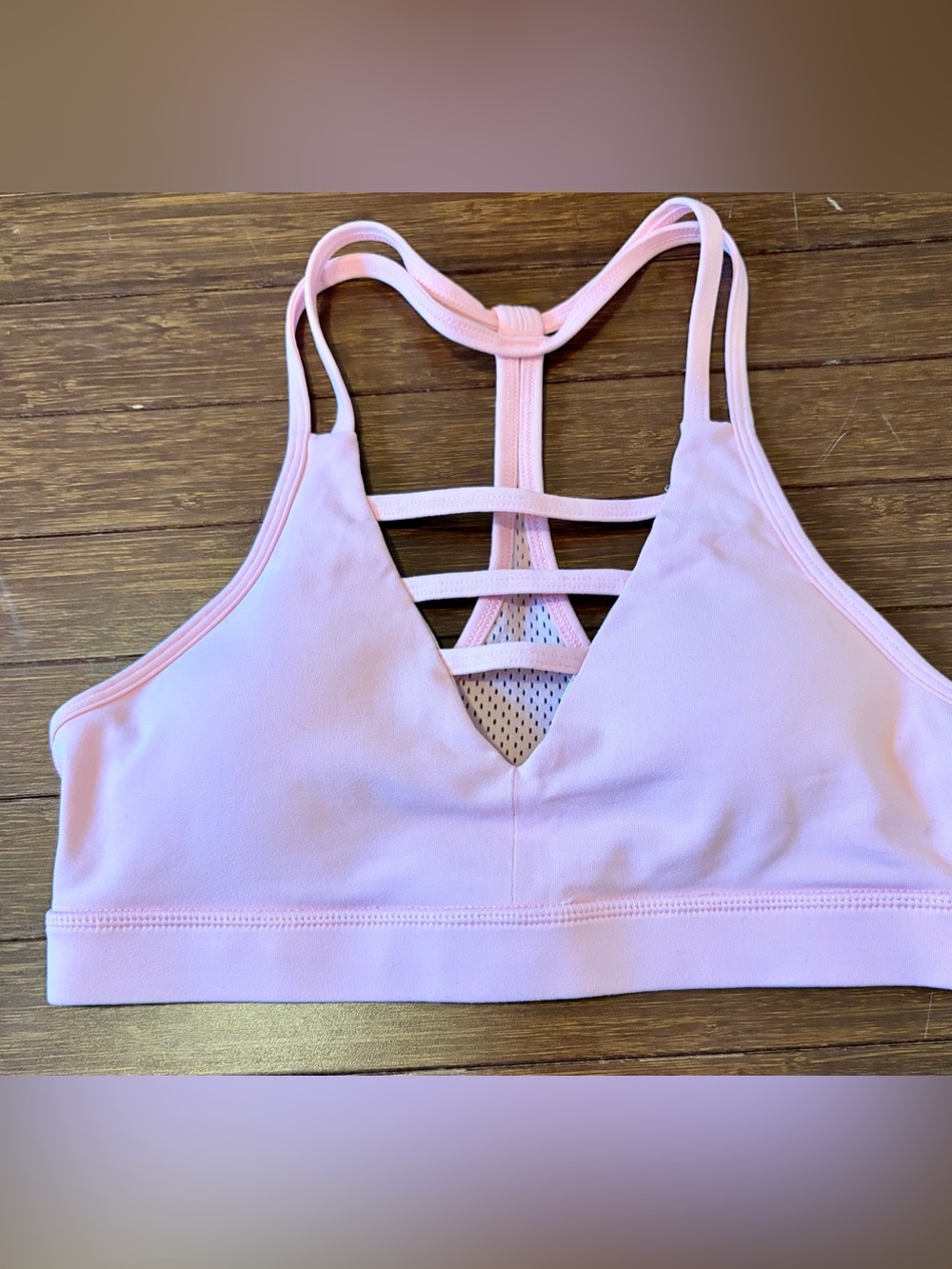 Zyia Active Light Pink Strappy Sports Bra Womens Size Small S Padded